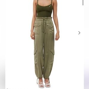Satin cargo pants